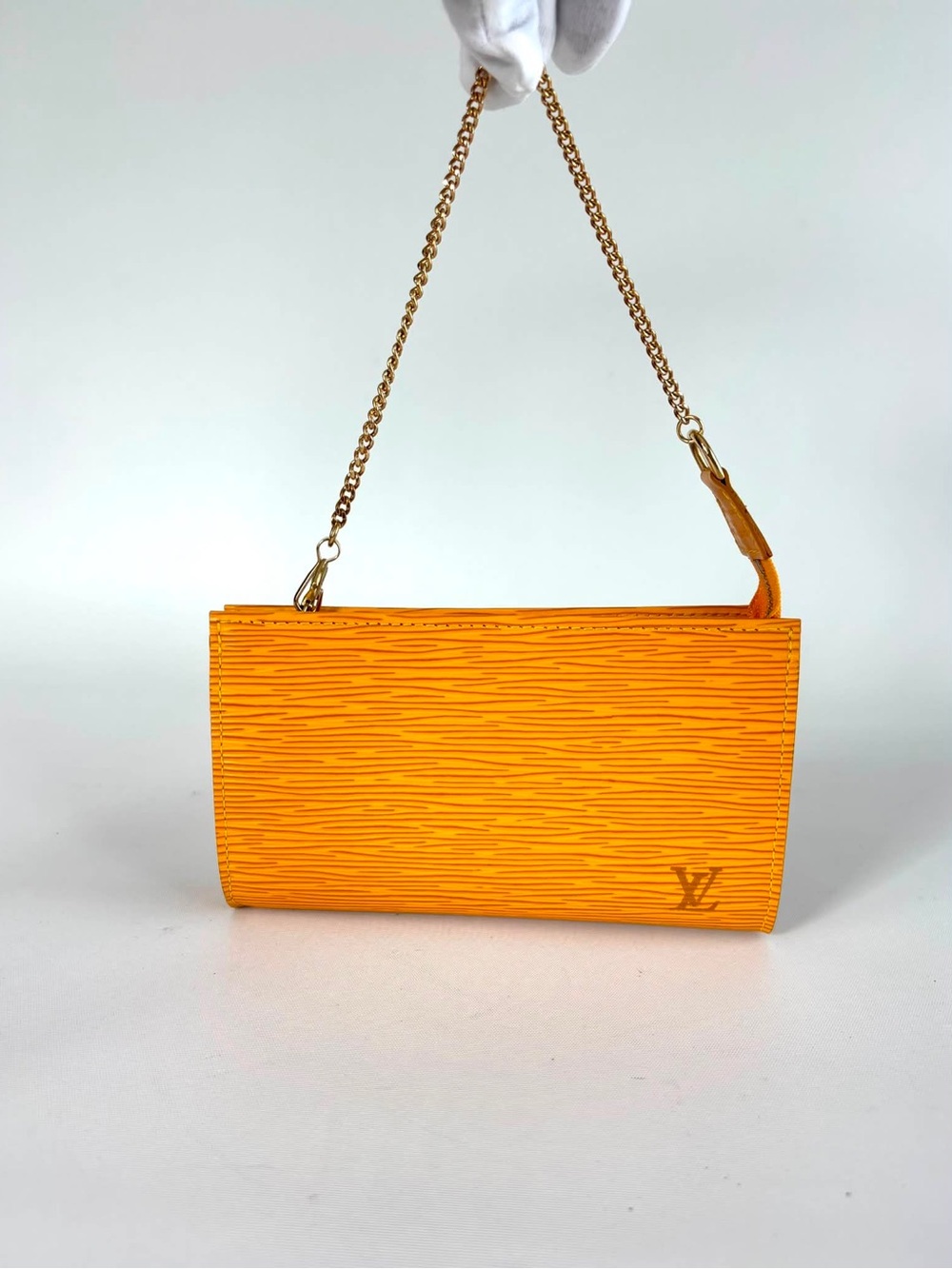 Louis Vuitton Yellow  Epi Leather Chain Pochette